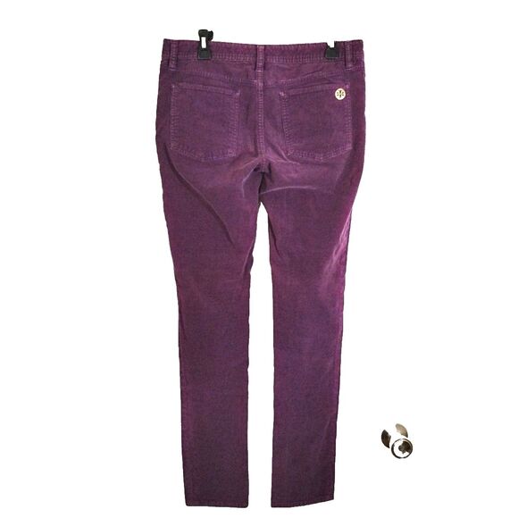 Tory Burch Super Skinny Jean Purple Corduroy Womens Size 32 Mid Rise - Picture 3 of 8
